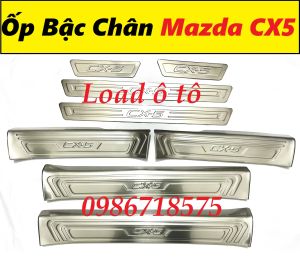 Ốp Bậc Cửa Nẹp Bước Chân Trong Ngoài Mazda CX5 2026-2018 Chất Liệu Inox Cao Cấp
