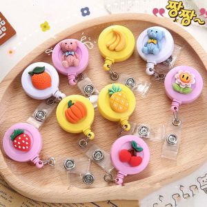 NO4แพนด้าน่ารักการ์ตูนกล้องส่องทางไกลหัวเข็มขัดรถบัสบัตร ID ผู้ถือคลิปพับเก็บได้ป้ายม้วนป้ายชื่อ ID ผู้ถือบัตรเครดิตคลิปผู้ถือ