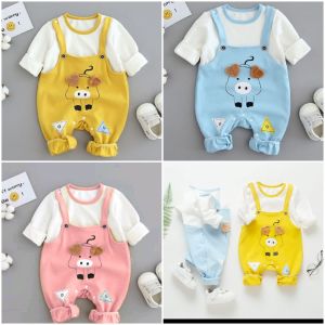 [Vải CAO CẤP] Body Yếm dài tay cho bé chất Cotton Mềm Mịn mẫu quần áo sơ sinh body cho bé trai và body cho bé gái siêu dễ thương từ 0 đến 12 tháng 5 tháng