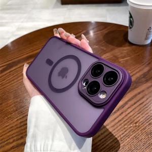 HOCE Luxury Frosted Magnetic Phone Cases For iPhone 15 14 13 12 Pro Max 11 14 Plus MagSafe Case Lens Film Matte Hard Back Soft Bumper Cover