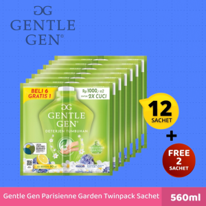 GENTLE GEN HIJAU PARISENNE GARDEN Deterjen Cair Renceng isi 14 Sachet