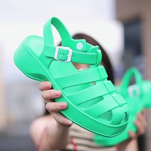 [Free Shipping] High-End Square-Toe Sandals For Women Thick-Soled Fashionable Versatile Beach Sandals Non-Slip Suitable For Outdoor Wear