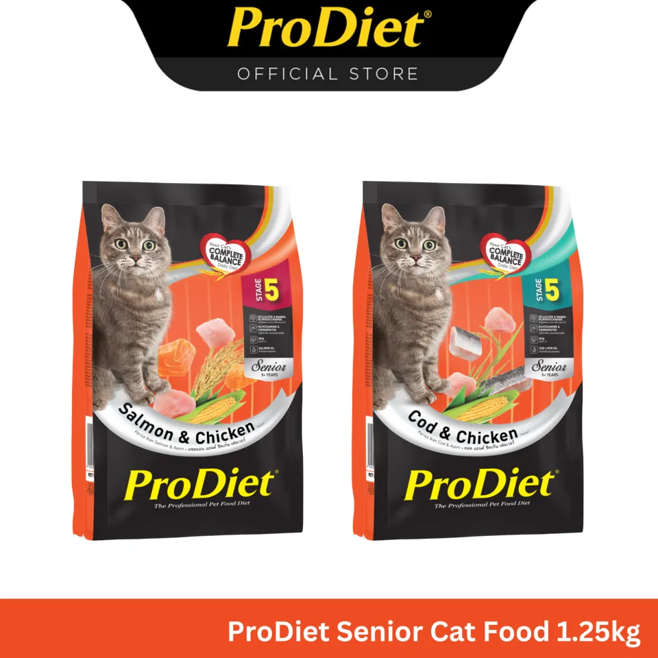 ProDiet Senior Salmon Chicken Cod Chicken Cat Food 1.25kg Lazada