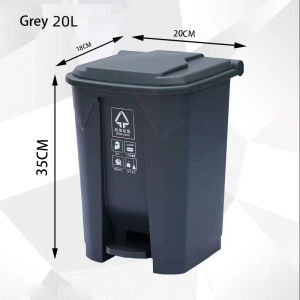 Durable Plastic Trash Bin 20L/30L/50L with Lid and Wheels - Heavy-Duty Waste Management for Home Kitchen School Hotel - Multi-Color Options
