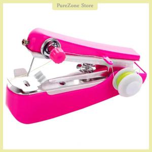 [PureZone] 1 Set Mini Sewing Machine Fast Stitch Labor-saving Fabric Clothes Sewing Tools Handheld Portable Mini Manual Sewing Machine