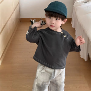 Baby in Spring 2026 Childrens round-neck clothing T Shirt and jeans set Korean style childrens clothing boys spring outfit