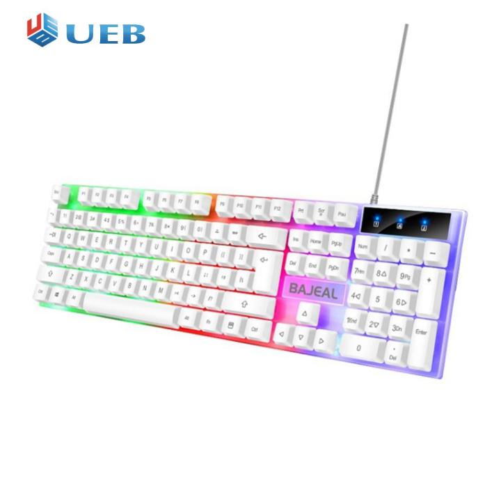 Keyboard Color Usb Wired USB Keyboard Seven Color Lights Ergonomic Keyboard 98 Keys ...