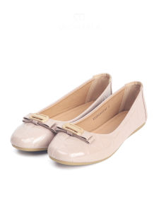 LUCCY SHOE Flat Shoes for Women with Bowknot Glossy Embossed Leather Pointed Loafers Boats