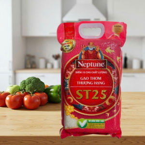 Gạo Thơm Thượng Hạng Neptuen ST25 Túi 5Kg-Dẻo Thơm Mềm Cơm