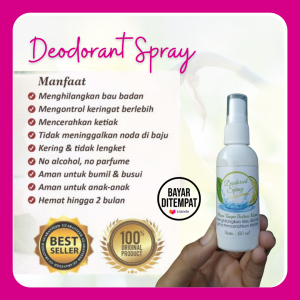 Penghilang Bau Ketiak Bau Badan 24jam Membantu Mencerahkan Ketiak Deodorant anti bau badan Spray tawas Herbal 60 Ml