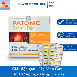 Viên Giải Độc Gan PATONIC - Berlin Đức. Tăng Cường Chức Năng Gan. Hổ Trợ Men Gan Cao Gan Nhiễm Mỡ