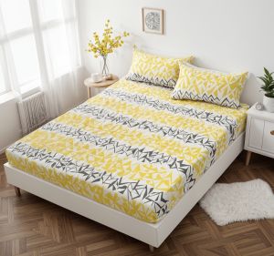 Sprei katun motif flower leaf. aesthetic anti geser king size |sprei katun|sprei double|sprei LP