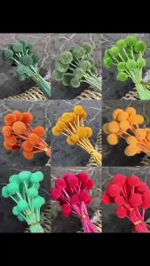 LZD  Preserved Fresh Flower Yellow Golden Ball Dried Flowers   Creative Handmade Finish Dried Bouquet Yellow Golden Ball Natural Flower Arrangement Dried Flower