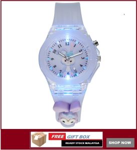 Jam Tangan Kanak 3D Kids Girl Sport Casual watch Stella Lou LinaBell Melody Analog Silicone Strap LED Light Watches