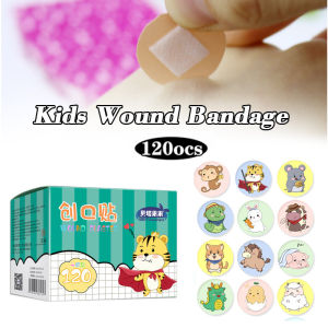 100/120PCS Mini Round Bandage Disposable Waterproof Adhesive Bandage Band-aid Wound Portable Plaster for Kids Children