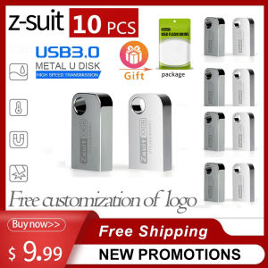 Z-suit New 10PCS/Lot Metal USB Flash Drive USB 3.0 4GB 16GB Customized LOGO USB Memory 128GB Pendrive 32GB U-Disk2026