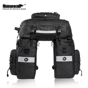 Rhinowalk Bicycle 3 in 1 Pannier Bag 65L Large Capacity Waterproof Multifunctional Bicycle Panniers Side Bag Cycling Storage Bag Rucksack Shoulder Bag Bicycle Accessories for Mountain Road Touring Bike