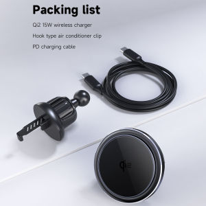 ZUZG ที่ชาร์จรถยนต์ไร้สาย Qi2แม่เหล็กพร้อมไฟการทำความเย็นของเซมิคอนดักเตอร์และไฟ RGB สำหรับ iPhone 12 13 14 15 16แท่นที่วางโทรศัพท์ในรถยนต์ช่องแอร์ที่วางโทรศัพท์รถชาร์จเร็ว15W