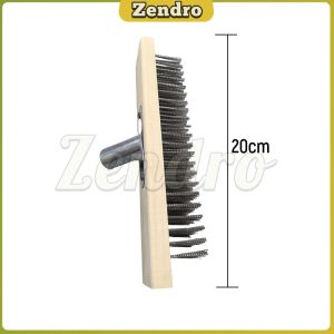 ZEO 20/30cm Stainless Steel Wire Brush Head Moss Brush Heavy Duty Floor Brush