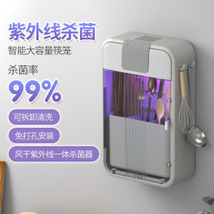Kitchen Disinfection Chopstick Barrel Home Use Ultraviolet Ray Disinfecting and Drying Chopstick Case No Punching Hanger