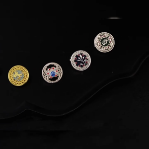 Clothes Button Sewing Button Hollow Floral Button Round Metal Button for Cheongsan Shirt Coat Dress Jackets Clothing