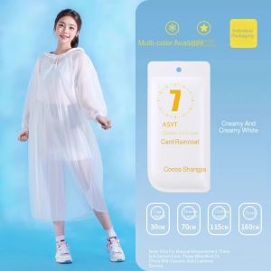 เสื้อกันฝน กันน้ำ ม่านกันฝน แบบยาว ป้องกันฝนตกหนั ก าร์ด นุ่มสบาย การท่องเที่ยว สะดวก หนาขึ้น ทนทาน