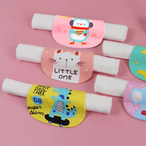 Wintin 5PCS Baby Back Towel 100% Cotton Sweat Absorber Backtowel for Children Toddler with Cartoon Design - 4 Layer