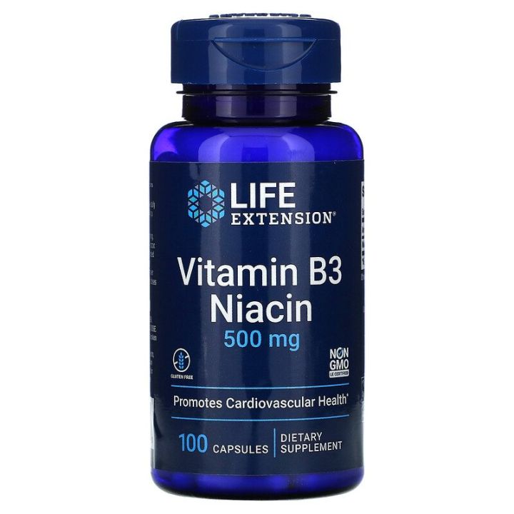 Life Extension, Vitamin B3 Niacin, 500 mg, 100 Capsules Lazada.co.th
