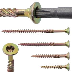 SDFBN 100 ชิ้น Torx ดาดฟ้า ฮาร์ดแวร์ ผูกพัน โลหะ สกรู อุปกรณ์งานไม้ สกรู T25 สปริง