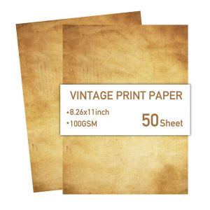 LANCE 50 Sheets Vintage Stationery Writing Paper Simple Classical Literary Scrapbook Letter Paper Xuan Paper DIY Crafts Printing Paper Envelopes
