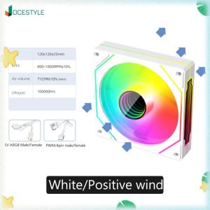 พัดลมระบายความร้อน CPU ขนาด 12 ซม ARGB 5V 3Pin PWM พร้อมไฟ RGB และอินฟินิตี้มิร์เรอร์ สำหรับเกมมิ่งพีซี