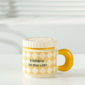 แก้วกาแฟเซรามิค Creative Nordic Handmade ถ้วยแหวนเซรามิคแก้วกาแฟแก้วพอร์ซเลนถ้วยเบียร์ Drinkware