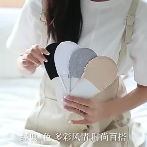 [Free Shipping] Womens Summer Thin Low-Cut Slingback Boat Socks Invisible Socks High Heel Socks Half Socks Slingback No-Heel Boat Socks for Women