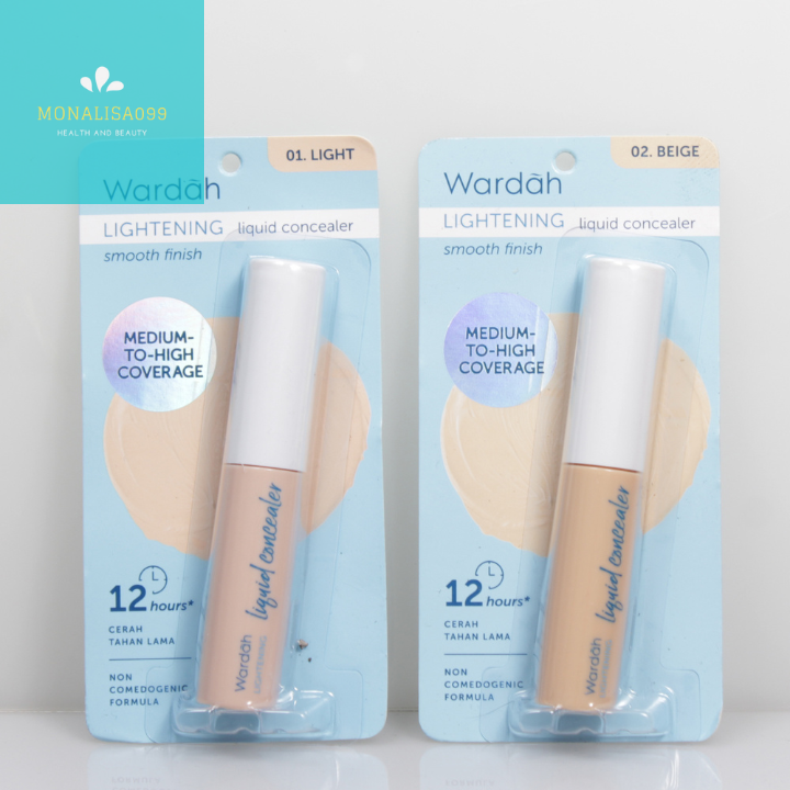 Wardah Lightening  Liquid Concealer 7gr/Mencerahkan dan Menyamarkan Noda di Wajah Yang Tahan Lama/Covering Wajah Wardah/Menutupi Jerawat Dan Flek Hitam/Foundation Wajah Wardah/Concealer Blister/Concealer Wardah/Foundation wardah/Concealer Cair