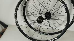 Mountain bike quick-release wheelset 26/27.5 inch 4 bearing flat spoke six-bolt disc brake wheel 11/12 speed-HB12/PA24 flat spoke (1 pair)