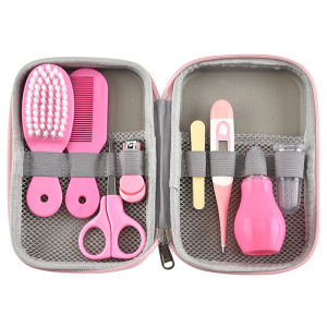 Babycare Products Set Sanitary Portable Newborn Baby 0-3years Grooming Kit Baby Nail Clippers Nasal Aspirator Scissors Brush Electronic Clinical Thermometer Finger Toothbrush Comb Child Care 8-piece Set #