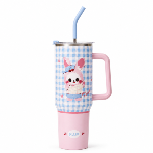 DILLER 1200ml 40oz Insulated Tumbler SUS304 Stainless Steel Water Bottle with Handle Straw Hot Cold Thermal Travel Mug C