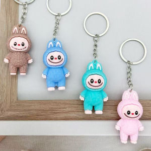 Labubu keychain little sheep schoolbag pendant car doll keychain