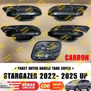 Paket Outer Handle Tank Cover Hyundai Stargazer 2022 2023 2024 2025 UP Sporty Carbon Glossy