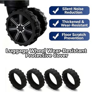 8pcs Suitcase Wheel Covers Travel Luggage Foot Wheel Protectors Suitcase Wheels Trolley Box Casters Guard Cover Accessories