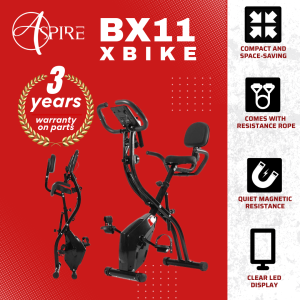 Aspire BX-11 X Bike with 3 years Warranty (8 levels resistance/ Ergonomic seat w Back Rest)
