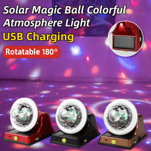 Solar Magic Plasma Ball Lamp Home KTV Colorful Atmosphere Light Party Stage Light Mini Rotating Light Bulb DJ Light