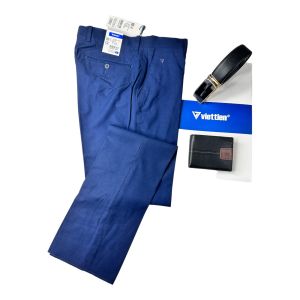Quần tây(quần âu) Việt Tiến màu xanh NAVY không ly 1R5208 có size lớn - Regularfit