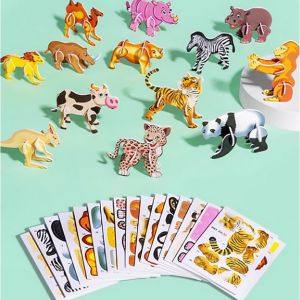 Set 100ชิ้น จิ๊กซอว์ 3 มิติ DIY จิ๊กชอว์เด็ก จิ๊กชอว์กระดาษ ของเล่น เสริมพัฒนาการเด็ก