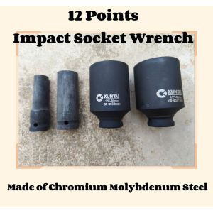 1/2" 12 Points Impact Socket Wrench Deep Box Soket Heavy Duty Power Tool Double Hexagonal Adapter