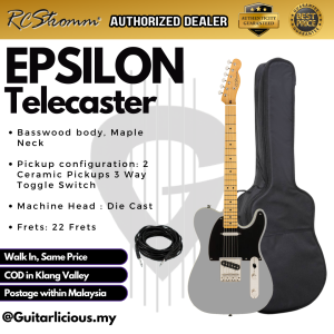 EPSILON Series BLACK PICK GUARD Telecaster Electric Guitar Beginner Package Set ( RCStromm Gamma / KG-04 / kG04 )