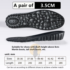 [LOCAL STOCK-Deliver in 1-3 days] 5D Increase Insoles 1.5/2.5/3.5CM Shock Absorption Honeycomb Breathable Elevator Shoe Pads Cuttable for Men Women