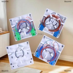 [COD] Bsuimki กล่องต่อสายไฟเบอร์ออปติก86แผงแยกสายไฟเบอร์ออปติกกล่องต่อประกบอะแดปเตอร์ SC ชุดสายไฟเบอร์2แกน