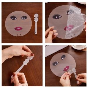 2Pcs Big Eye and Red Lip Handheld Fan Photo Props Funny Round Fan for Indoor Outdoor Music festivals Photo Props
