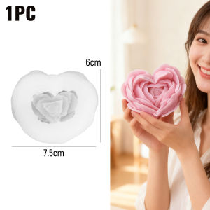 Love Flower Silicone Mold DIY Heart Shaped Rose Scented Candle Plaster Soap Resin Molds Handmade Chocolate Dessert Cake Tool